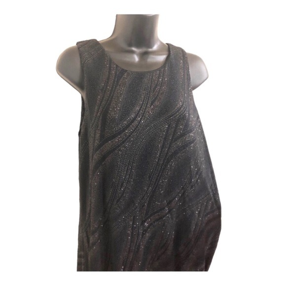 Nine West Beautiful black‎ sequin slinky sleeveless swing tent dress size 10 new - Picture 14 of 16